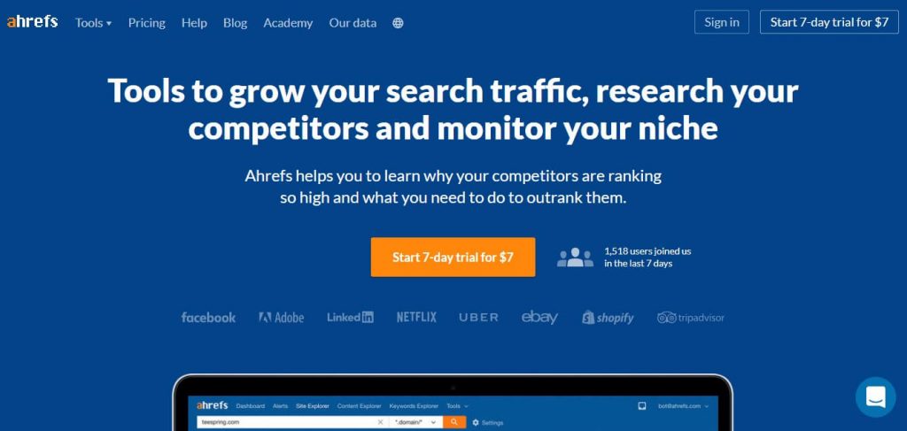 website tools ahrefs